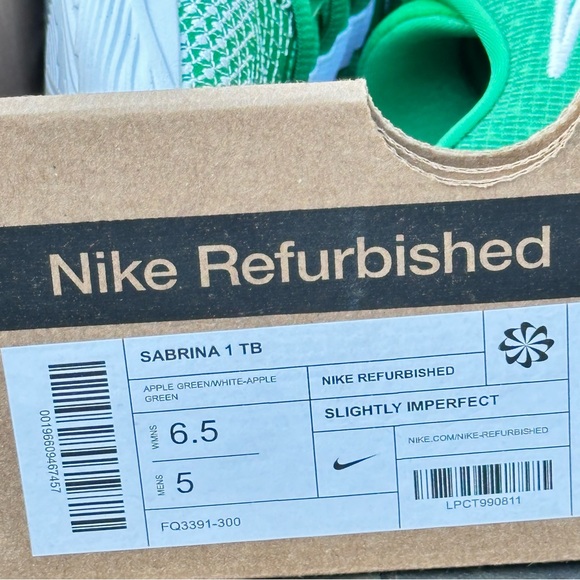 NEW Nike Sabrina 1 TB Casual Sneaker Green White - Size US Womens 6.5 (fits 5Y) - Picture 9 of 9